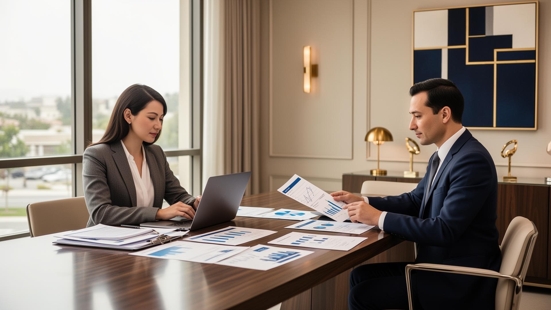 Modern advisory consultation in a Pleasanton financial services office